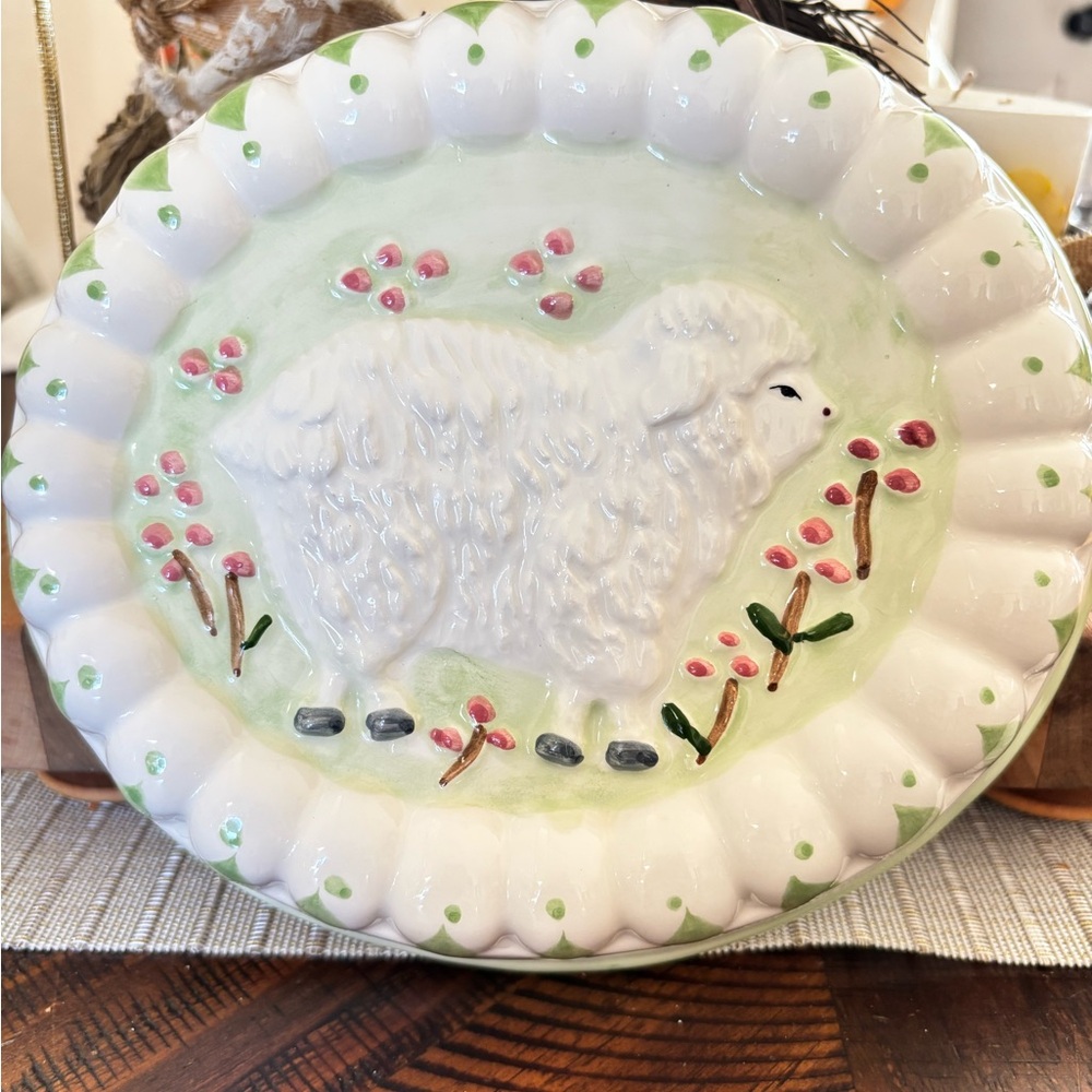 Vintage Decorative Sheep Jello Mould Wall Hanging
